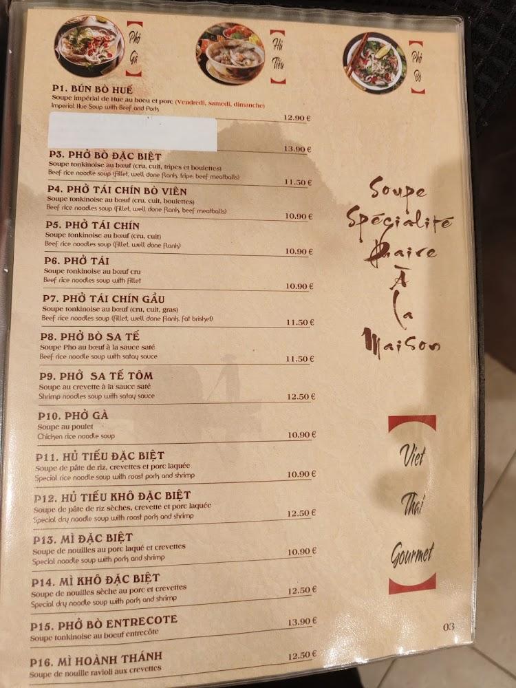 Viet Thaï Gourmet - Menu Image 1